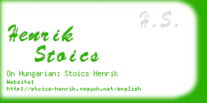 henrik stoics business card